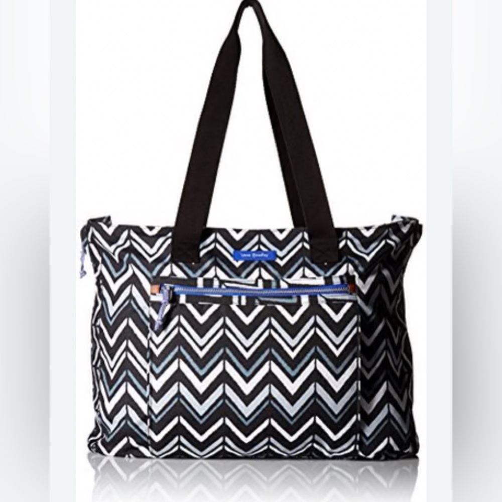 Vera Bradley  - NWOT women’s lighten up expendable Tote shoulder bag black/ blue